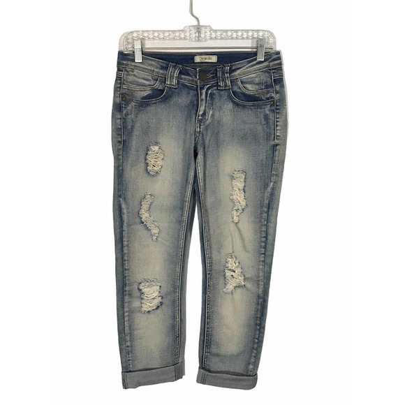 Denim Life Pimkie Denim Cropped Jeans Distressed - Picture 1 of 8